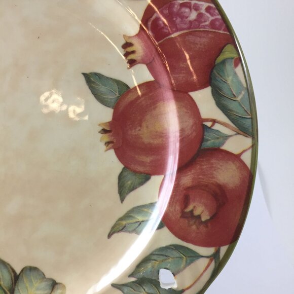 Set of 2 Vintage Amiata Italy Salad Plates, Fruit & Gold Lattice Rim - Picture 4 of 9